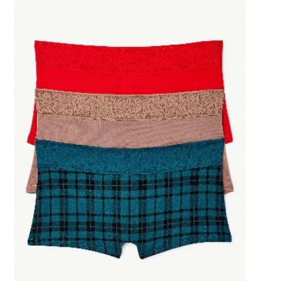 WOMEN'S LACE & Modal Hipster & Boyshort Underwear Panties 2, 3-Packs L - Picture 9 of 9